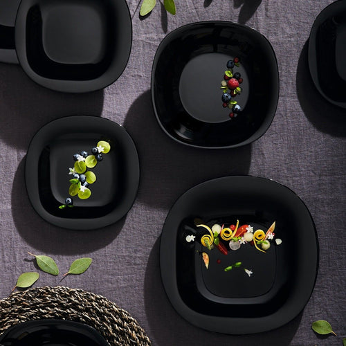 Service de table 18 pièces Carine noir et blanc