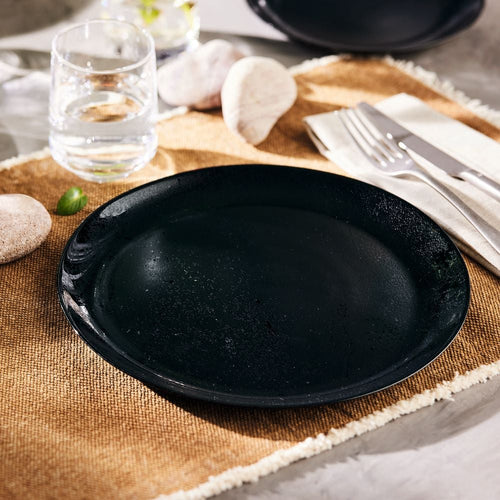 Lot de 6 assiettes plates Diana Noire 25cm - 2