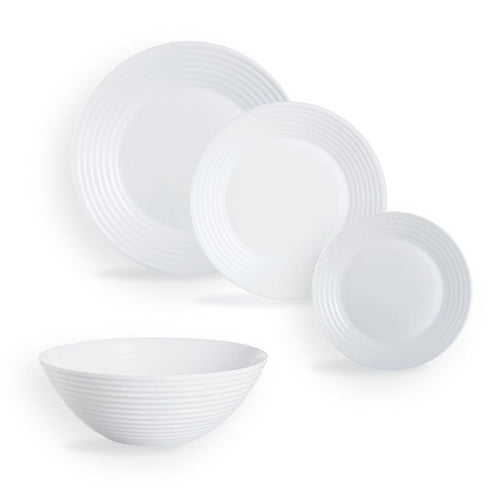 Harena 19-piece white dinnerware set