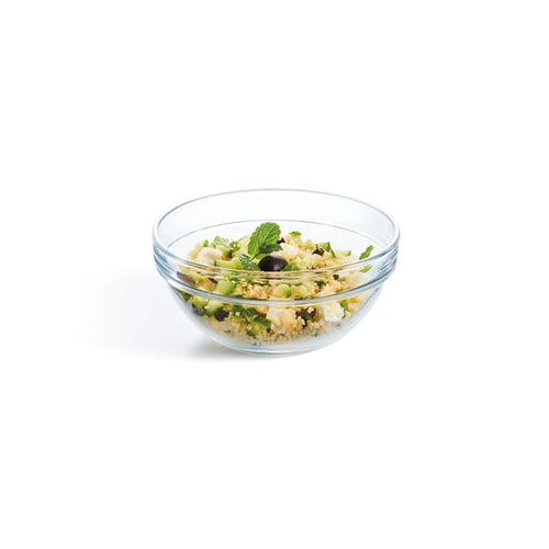 Round glass salad bowl 13.8 cm Stackable 62.5 cl