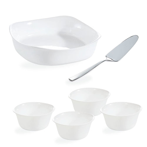 Baking Set - 1 baking dish + 4 ramekins + 1 pie server