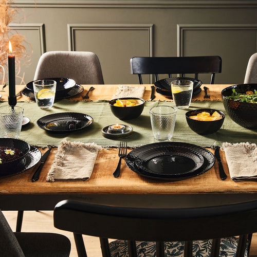 19-piece black Pampille dinner service (plates and salad bowl) - 2