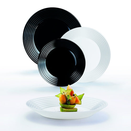 Harena 18-piece black/white dinnerware set