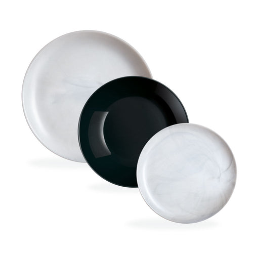 Service de table 18 pièces Diwali Marble/Noir