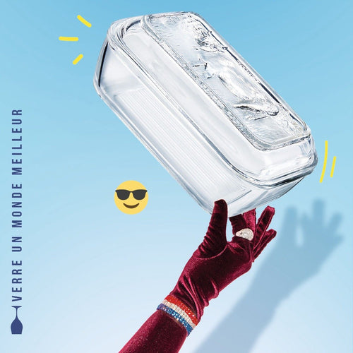 Beurrier vache 17 x 10,5 cm Hervé, Le Verre Français