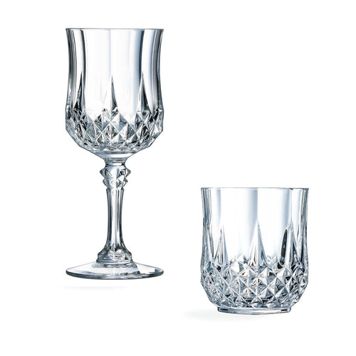 Ensemble 16 pièces, verres à pied et gobelets Longchamp