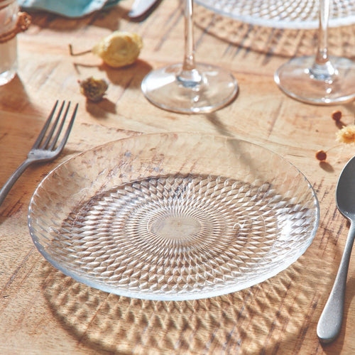 Assiette à dessert en verre 19 cm Pampille