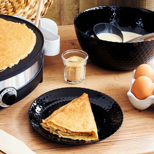 19-piece black Pampille dinner service (plates and salad bowl)