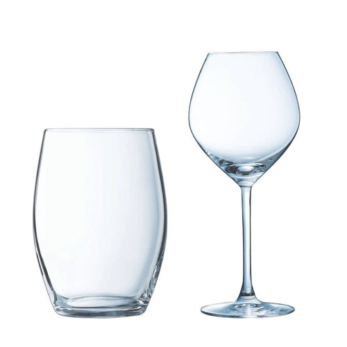 Ensemble 12 pièces - verres à pied 47 cl et verres à eau 37 cl Cheer Up