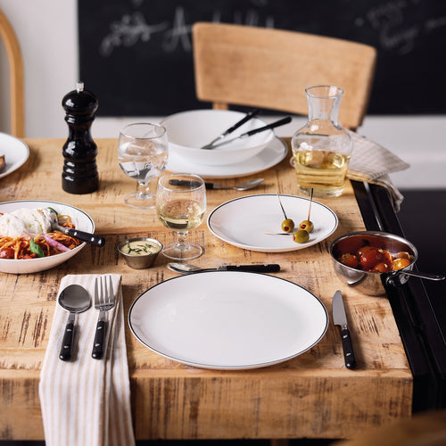 Assiette creuse blanche filet noir 20 cm Diwali
