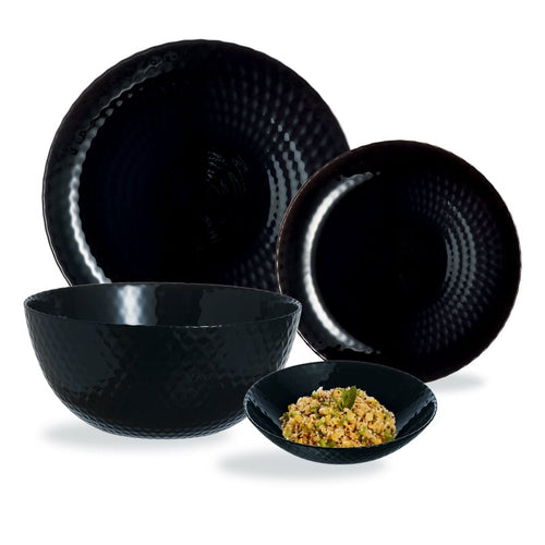 19-piece black Pampille dinner service (plates and salad bowl)
