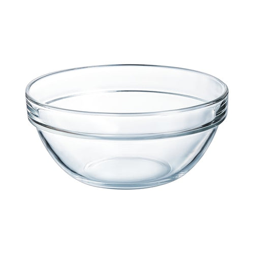 Round glass salad bowl 13.8 cm Stackable 62.5 cl