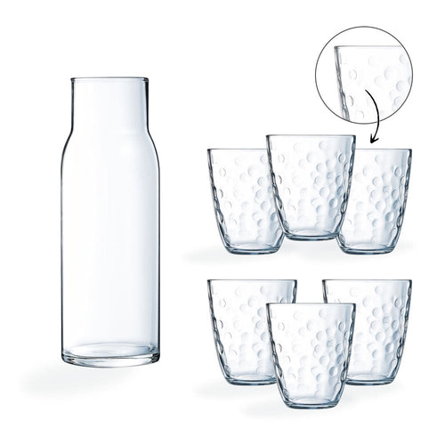 Ensemble carafe Funambule et 6 verres à eau Concepto Bulle 25 cl