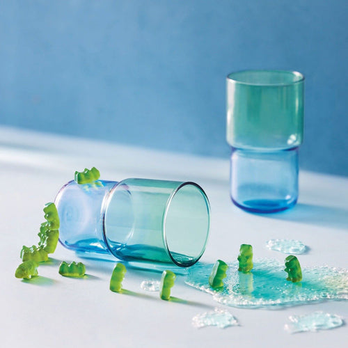 Candy Mix Carafe and 8 Water Glasses Set (Blue)