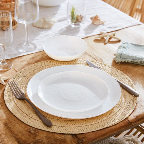 Assiette dessert blanche 19 cm Ammonite