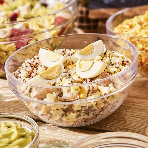 Round glass salad bowl 13.8 cm Stackable 62.5 cl