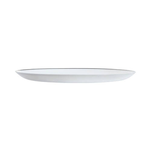 Assiette plate blanche filet noir 25 cm Diwali