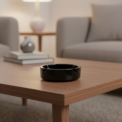 Black ashtray 107 Stackable - 2