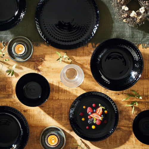 19-piece black Pampille dinner service (plates and salad bowl)