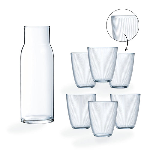 Ensemble carafe Funambule et 6 verres Stripy 31cl