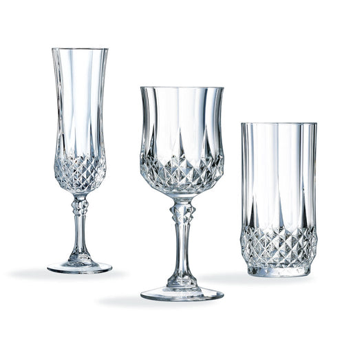 Longchamp 18-piece glassware set (Flute 14 + Vapor 25 + Highball 28)