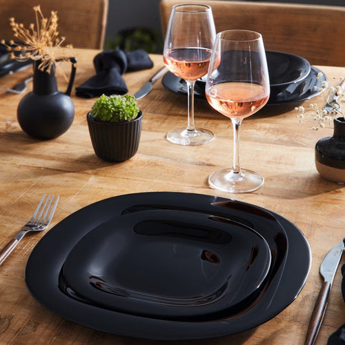 Service de table 18 pièces Carine noir et blanc