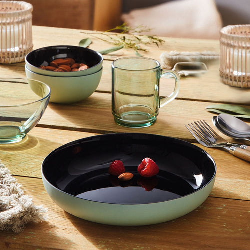 Alba/Vicky Green Breakfast Kit (4 Alba bowls/mugs + 4 Vicky 21cm bowls/mugs + 4 small bowls) - 2