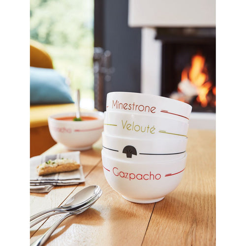 Lots de 4 bols blancs décorés 7,9 cm Soupset