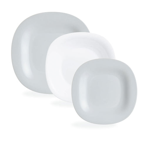 Service de table 18 pièces Carine gris et blanc