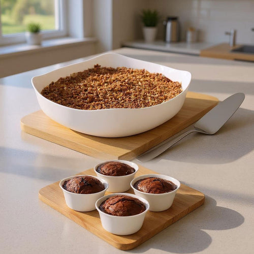 Baking Set - 1 baking dish + 4 ramekins + 1 pie server - 2