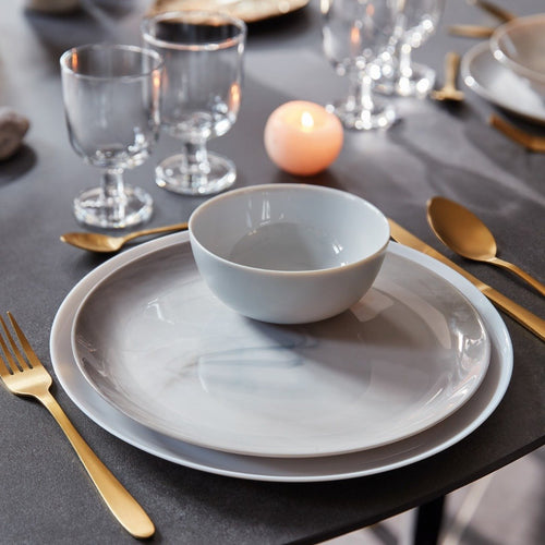 24-piece Diwali grey marble service