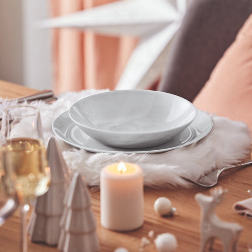 24-piece Diwali grey marble service