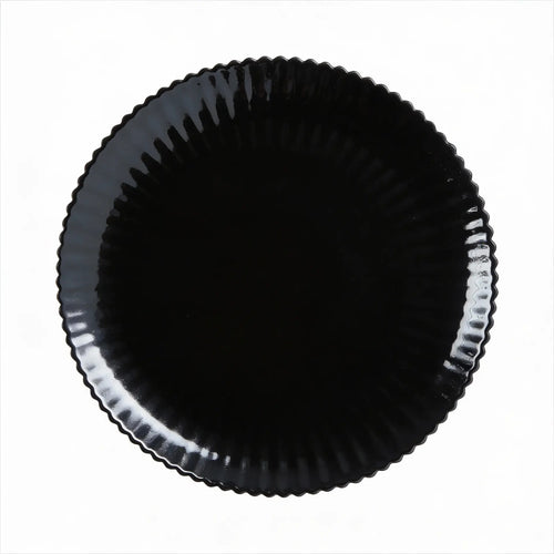 Assiette plate noire 25 cm Bloom