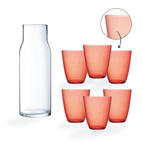 Ensemble carafe Funambule et 6 verres Stripy 31cl