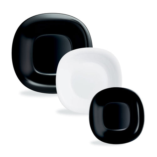 Carine 18-piece Black/White service