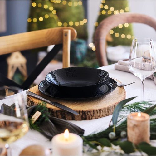 19-piece black Pampille dinner service (plates and salad bowl)