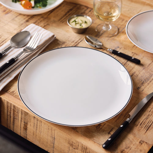Assiette plate blanche filet noir 25 cm Diwali - 2